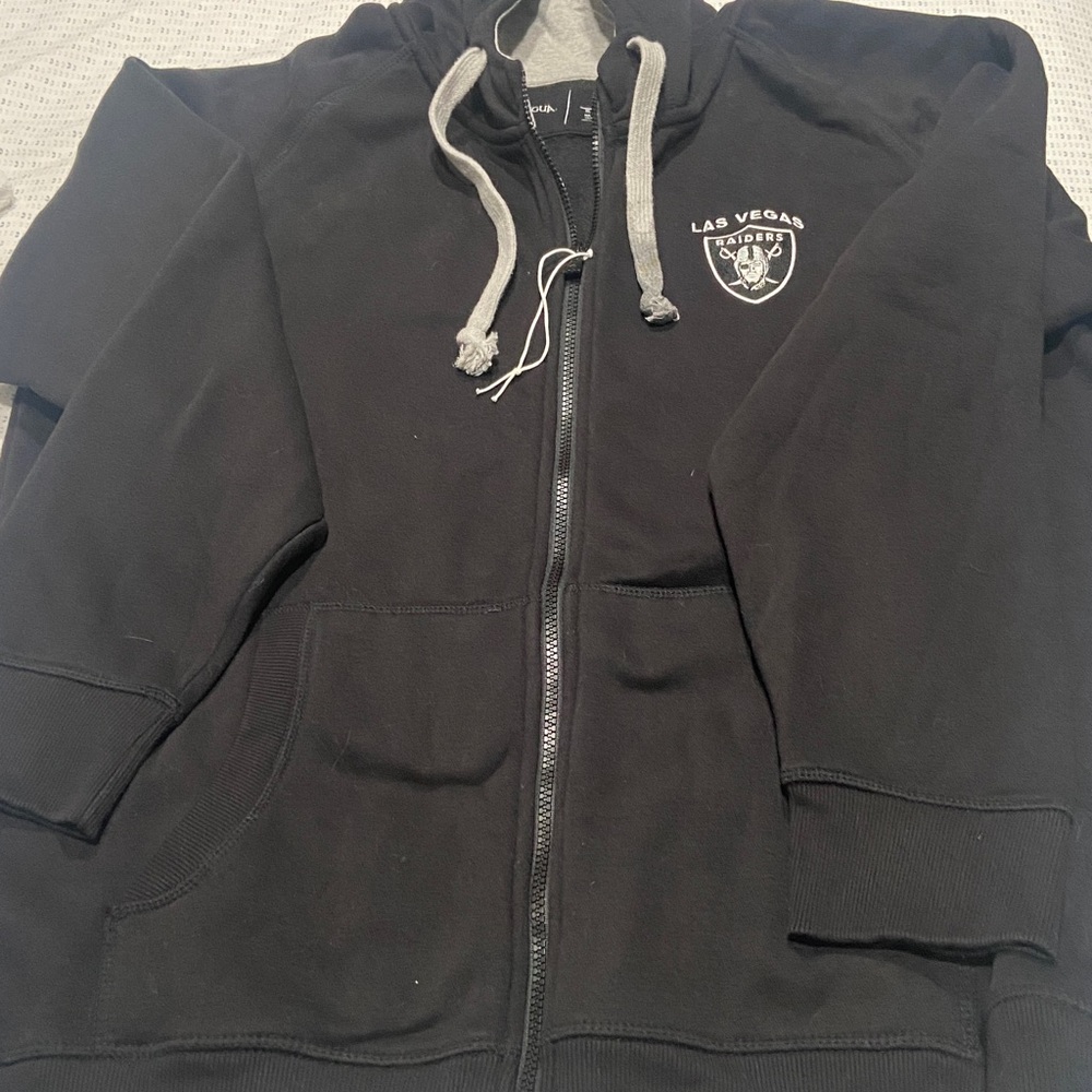 Antigua Black Hoodie with Gray Drawstrings - Picture 2 of 3